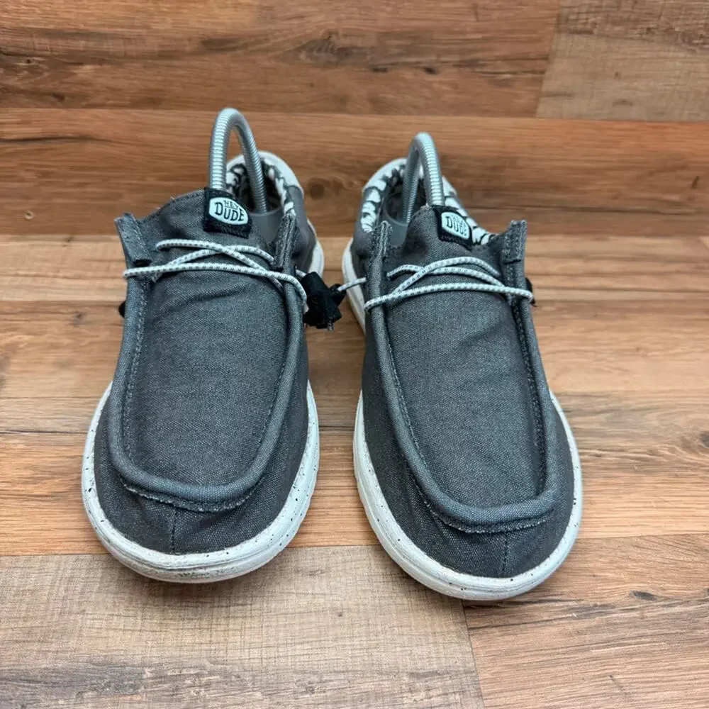 Hey Dude Mens size 8US 7UK Wally Stretch Canvas Casual Slip On Shoes